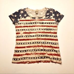 Lucky Brand American Flag T-shirt. Size Large.